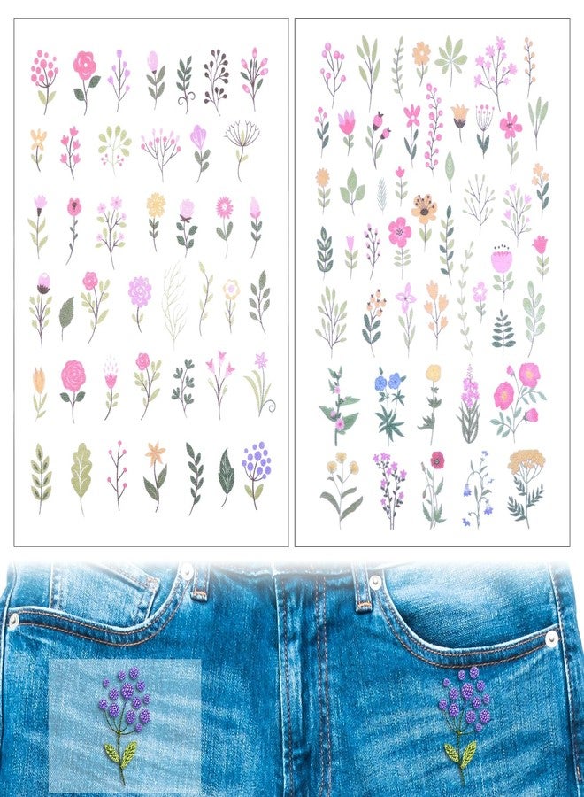 BCNJEPIN Embroidery Stickers for Stitching, 2 Sheets Water Soluble Paper for Embroidery with Stick and Stitch Embroidery Designs, Floral Pattern Paper for Clothes Embroiderys and Fabric Decoration - Image 1